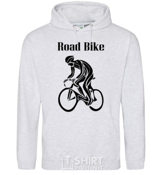 Мужская толстовка (худи) Road bike Серый меланж фото