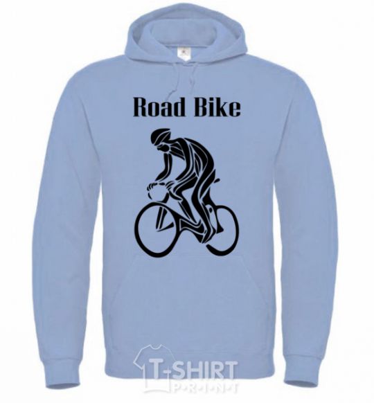 Men`s hoodie Road bike sky-blue фото