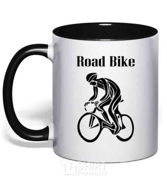 Mug with a colored handle Road bike black фото