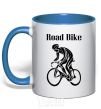 Mug with a colored handle Road bike royal-blue фото