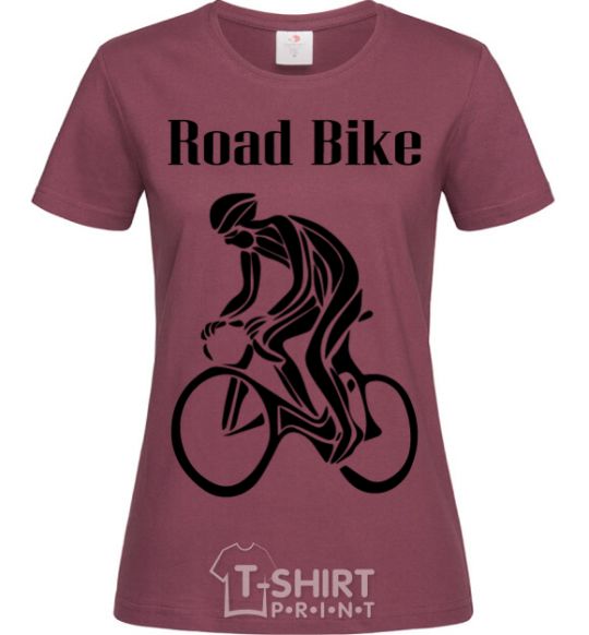 Women's T-shirt Road bike burgundy фото