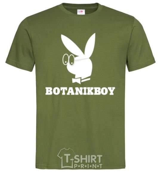 Мужская футболка Playboy botanikboy Оливковый фото
