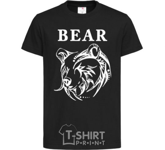 Kids T-shirt Bear b/w image black фото