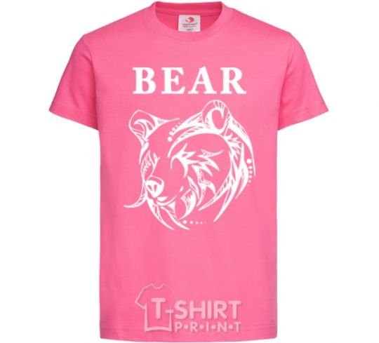 Kids T-shirt Bear b/w image heliconia фото