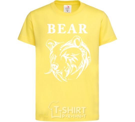 Kids T-shirt Bear b/w image cornsilk фото