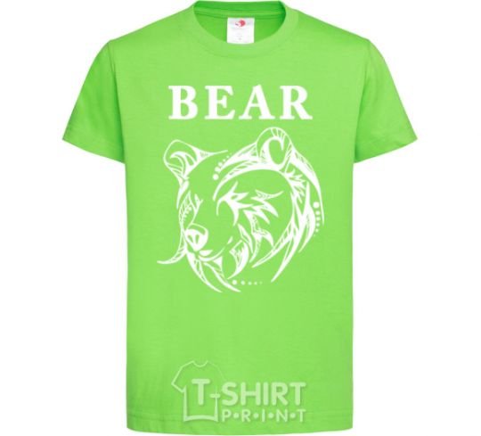Kids T-shirt Bear b/w image orchid-green фото