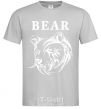 Мужская футболка Bear ч/б изображение Серый фото