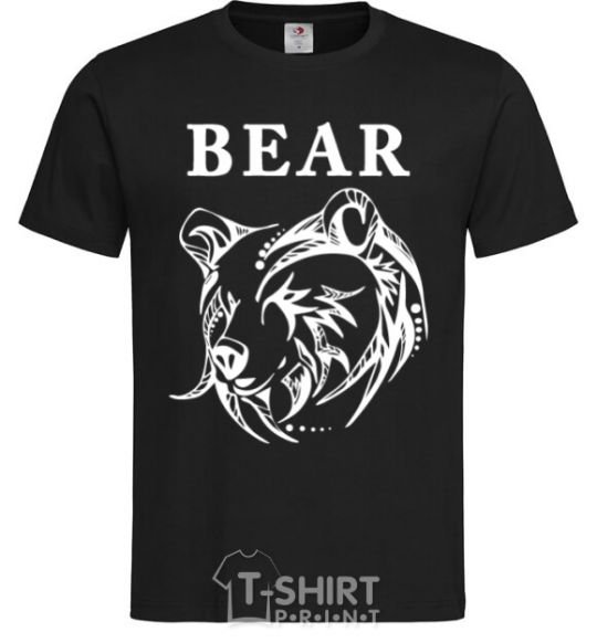 Мужская футболка Bear ч/б изображение Черный фото
