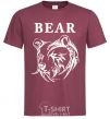 Мужская футболка Bear ч/б изображение Бордовый фото
