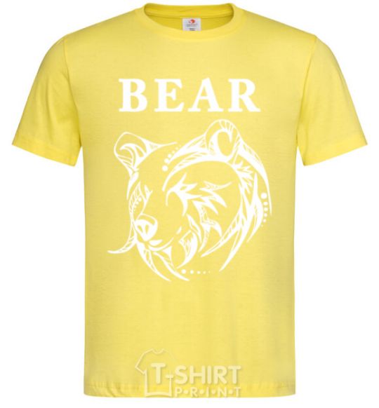 Мужская футболка Bear ч/б изображение Лимонный фото