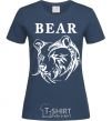 Женская футболка Bear ч/б изображение Темно-синий фото