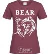 Women's T-shirt Bear b/w image burgundy фото