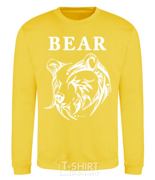 Sweatshirt Bear b/w image yellow фото