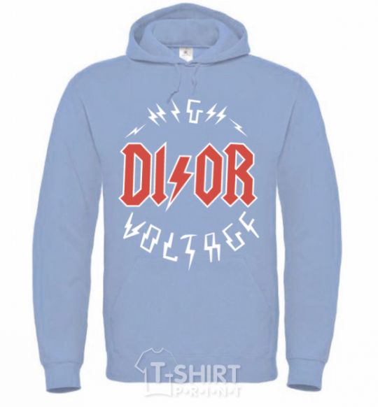 Men`s hoodie Dior ac dc sky-blue фото