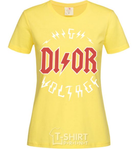 Women's T-shirt Dior ac dc cornsilk фото