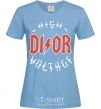 Women's T-shirt Dior ac dc sky-blue фото