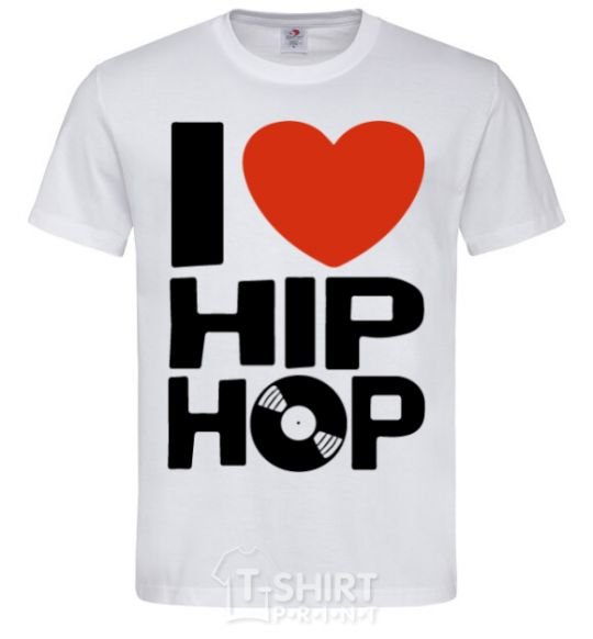 Мужская футболка I love HIP-HOP Белый фото