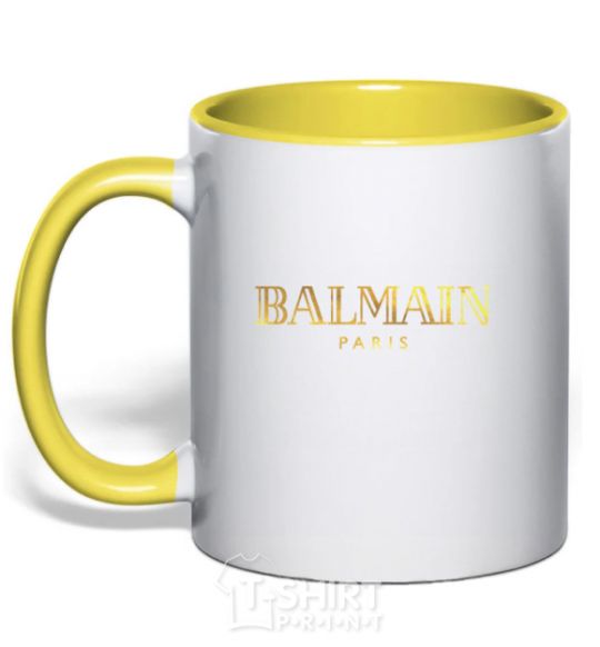 Mug with a colored handle Balmain yellow фото