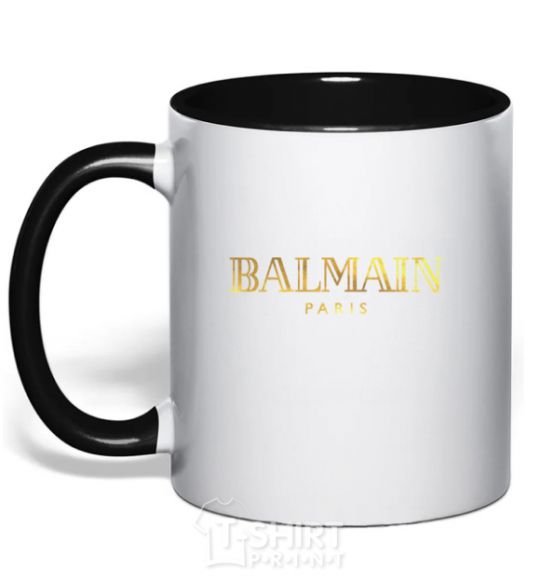 Mug with a colored handle Balmain black фото