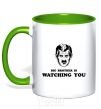 Mug with a colored handle Big brother is watching you kelly-green фото