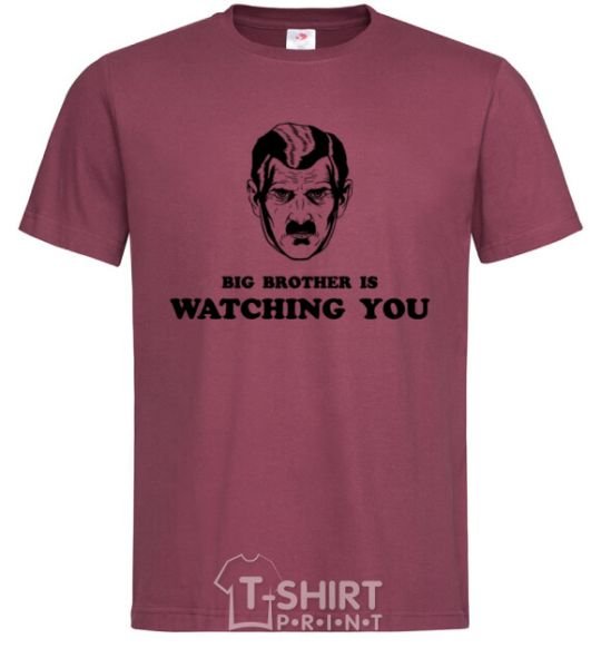 Men's T-Shirt Big brother is watching you burgundy фото