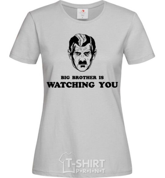 Women's T-shirt Big brother is watching you grey фото
