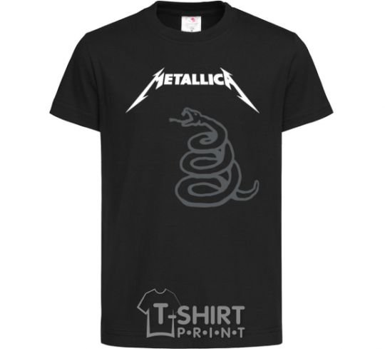 Детская футболка Metallika snake Черный фото