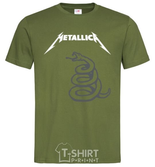 Men's T-Shirt Metallika snake millennial-khaki фото