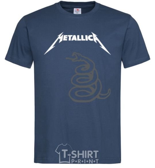 Men's T-Shirt Metallika snake navy-blue фото