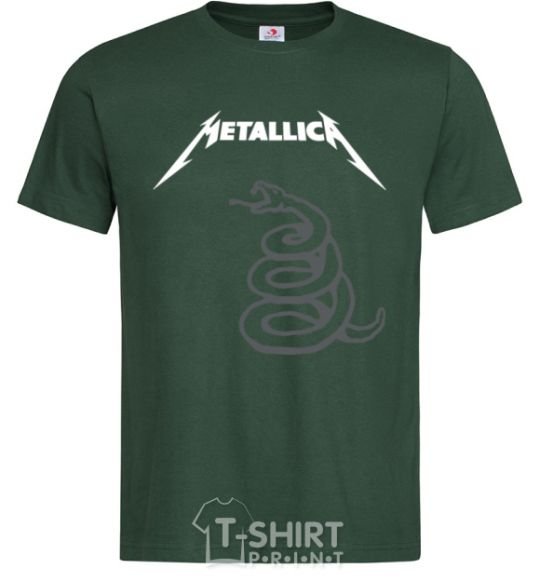 Men's T-Shirt Metallika snake bottle-green фото