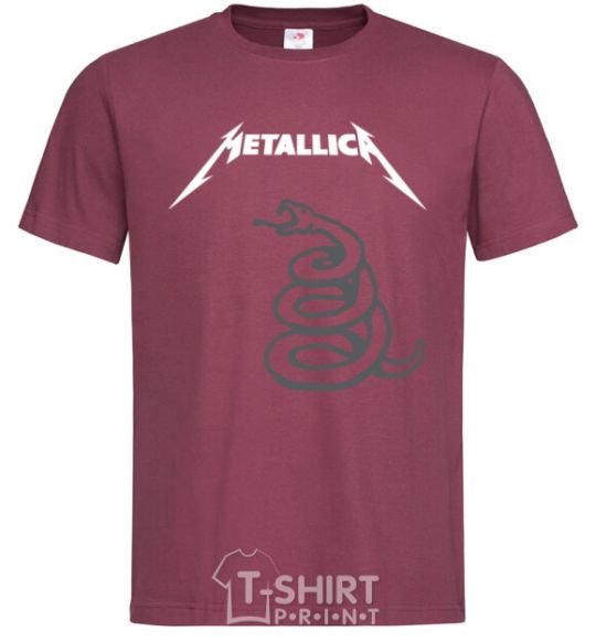 Men's T-Shirt Metallika snake burgundy фото