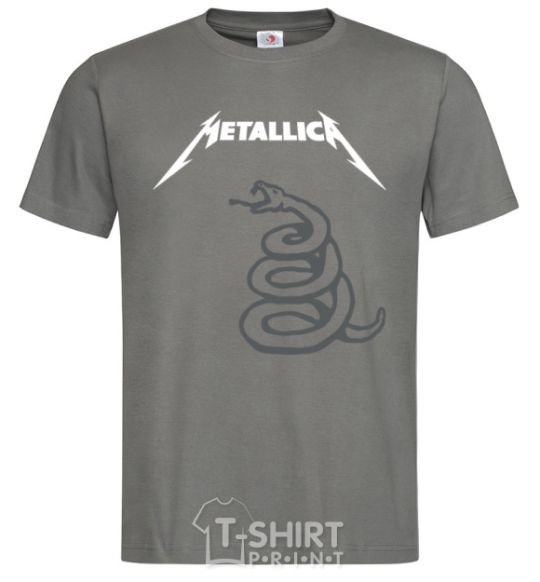 Men's T-Shirt Metallika snake dark-grey фото