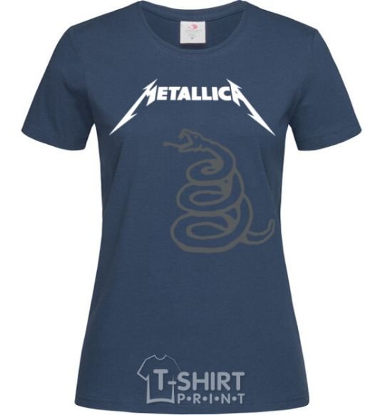 Women's T-shirt Metallika snake navy-blue фото