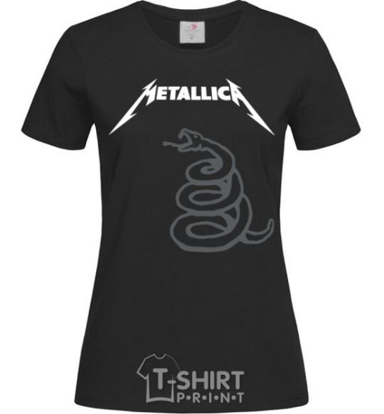 Women's T-shirt Metallika snake black фото