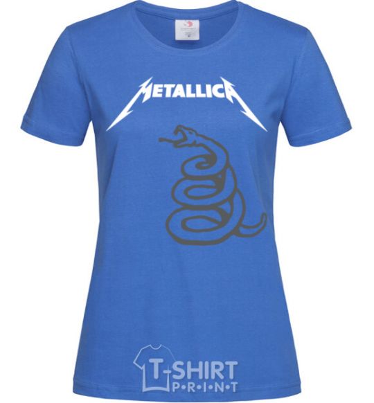 Women's T-shirt Metallika snake royal-blue фото