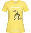 Женская футболка Metallika snake Лимонный фото