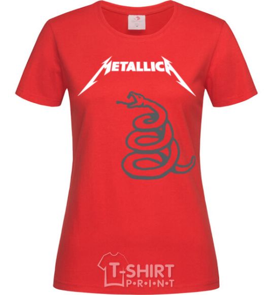 Женская футболка Metallika snake Красный фото