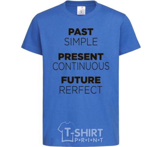 Kids T-shirt Past present future royal-blue фото