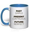 Mug with a colored handle Past present future royal-blue фото