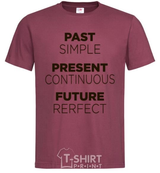 Men's T-Shirt Past present future burgundy фото