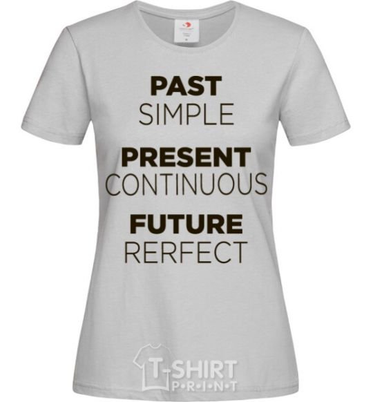 Women's T-shirt Past present future grey фото