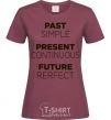 Women's T-shirt Past present future burgundy фото