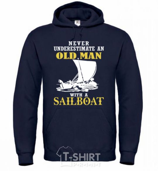 Men`s hoodie Old man navy-blue фото