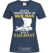 Women's T-shirt Old man navy-blue фото