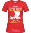 Women's T-shirt Old man red фото