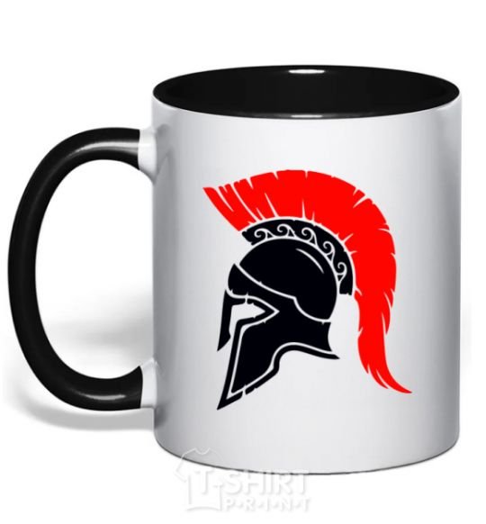 Mug with a colored handle Helmet black фото