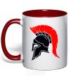 Mug with a colored handle Helmet red фото