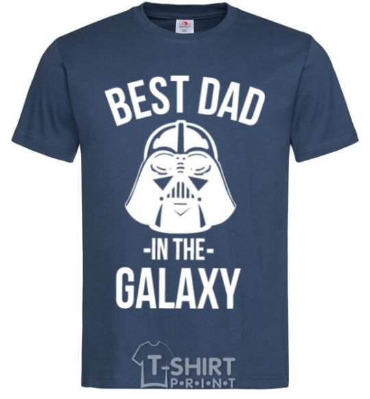 Men's T-Shirt Best dad in the galaxy navy-blue фото