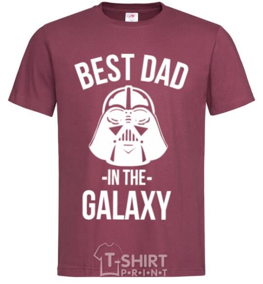 Men's T-Shirt Best dad in the galaxy burgundy фото