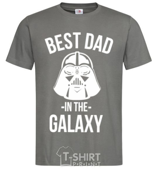 Men's T-Shirt Best dad in the galaxy dark-grey фото